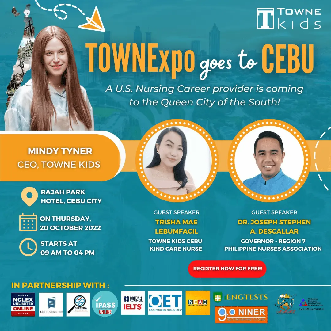 TOWNExpo Cebu poster featuring Mindy Tyner and nurse leaders