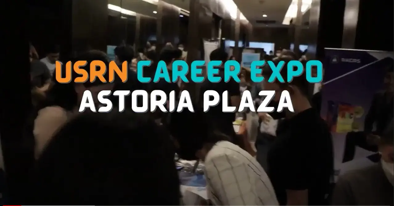 Mindy Tyner speaking at Day 1 of USRN Career Expo in Cebu City