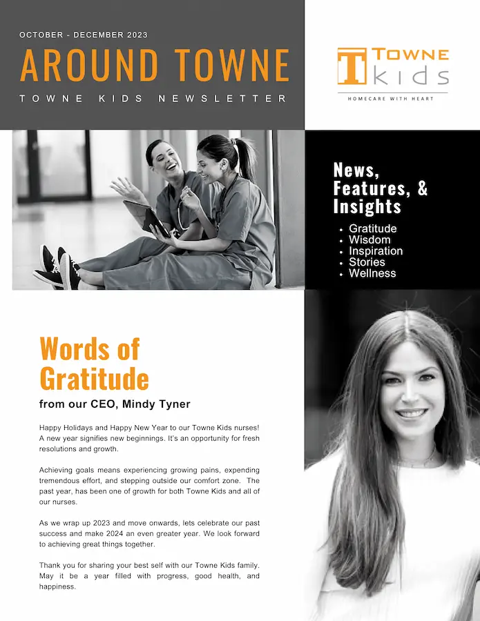 Towne kids CEO- Word of Gratitude Newsletter 