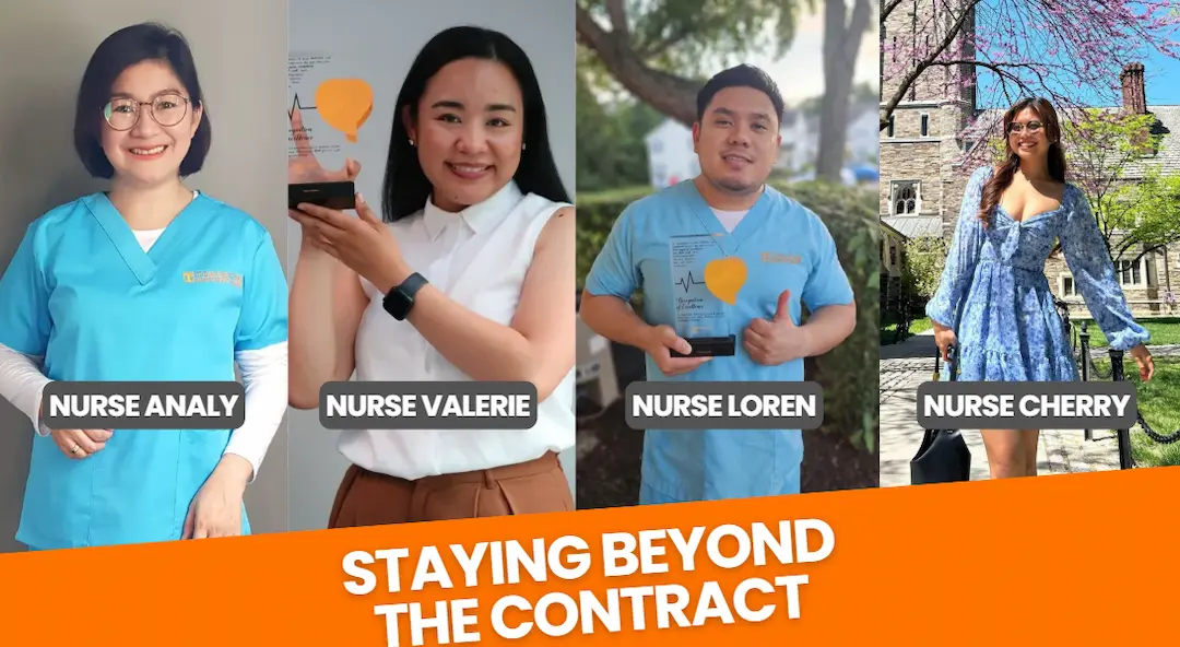 Four smiling individuals holding a trophy with their names displayed and the text “Staying Beyond the Contract