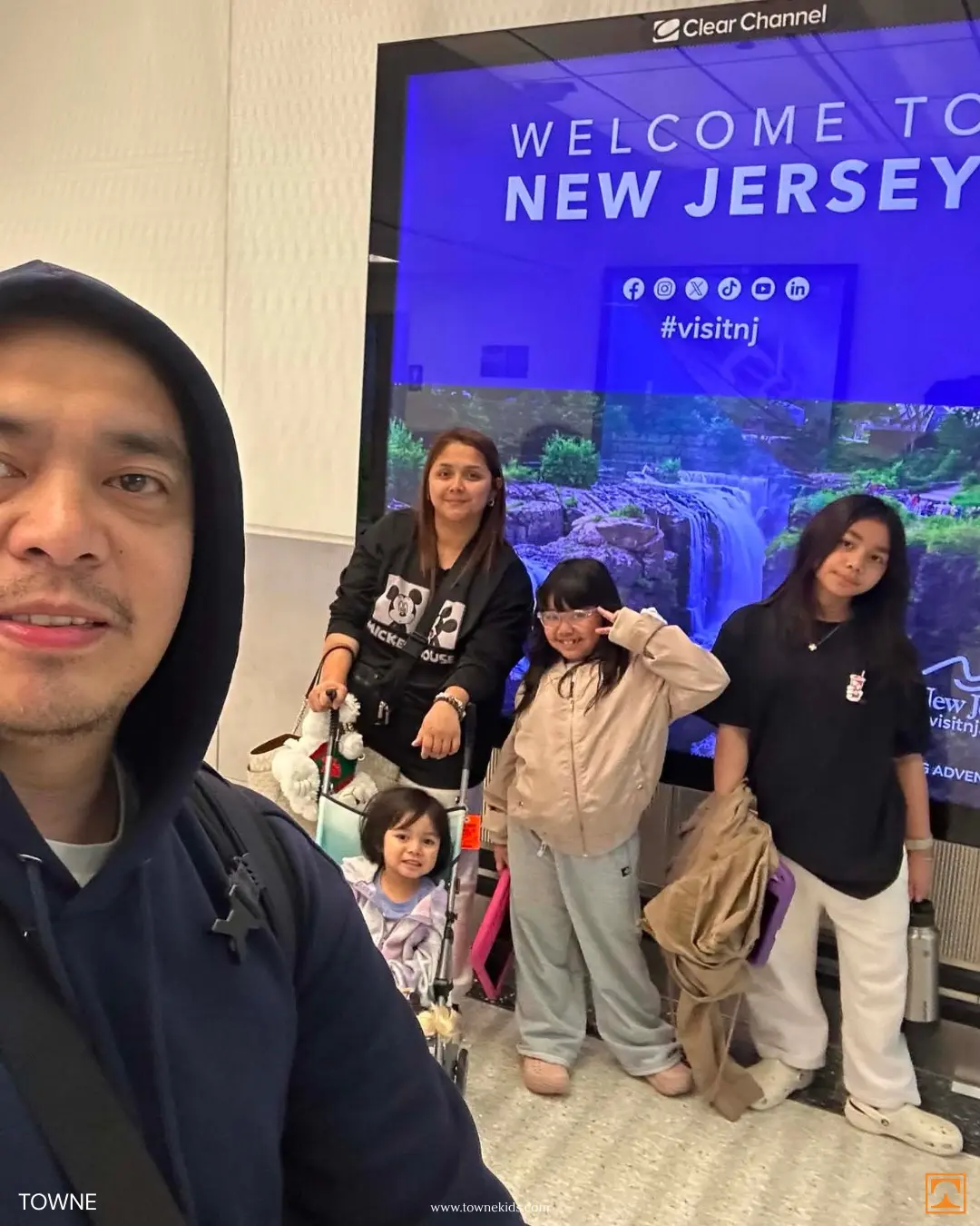 Filipino USRN Nurse Marc arrives in New Jersey USA with family through Towne Kids deployment program